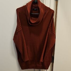 Women's Rust Sweater with Cowl Neck